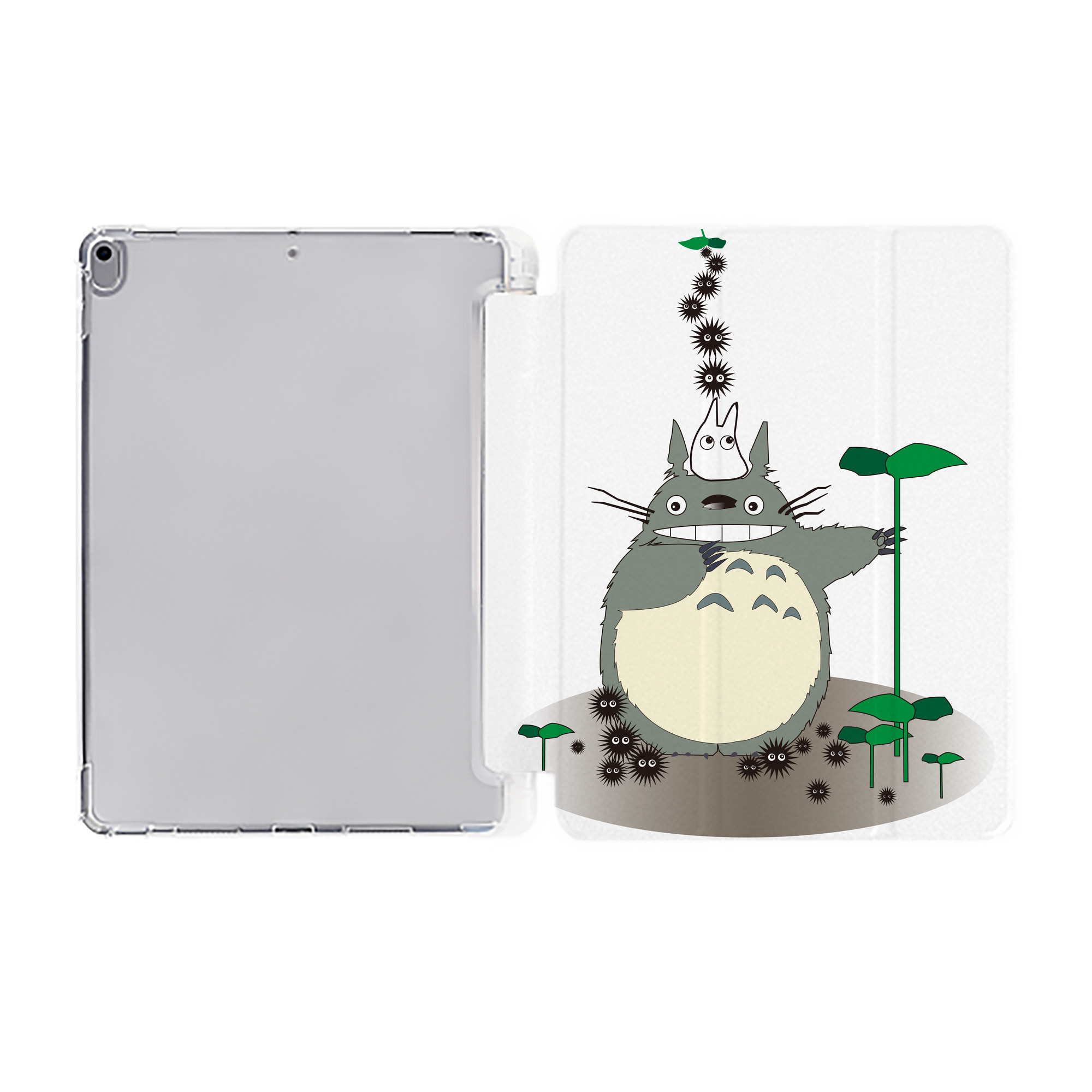 （画像用） となりのトトロ 草壁メイ 草壁サツキ My Neighbor Totoro Satsuki Kusakabe Mei Kusakabe IPad ケース ペン収納付き 三つ折りスタンド PUレザー×シリコン 対応機種9.5/10.5/10.9インチ
